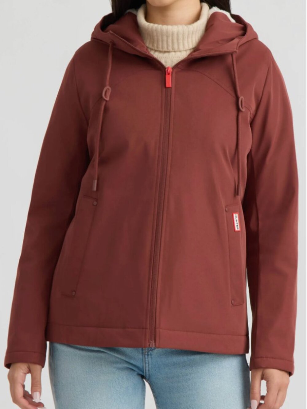 NWT Hunter Insulated Women's Rain Jacket with Sherpa lined hood- Rust